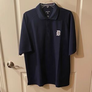 Antigua Men's Detroit Tigers Dark Blue Polo Shirt